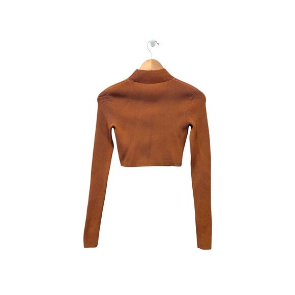 A.L.C. Stacey Cropped Sweater Cognac Women’s Size XS - Picture 6 of 8
